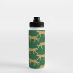 Tropical Animal Print Green Cheetah Illustration Water Bottle Gallery Image 3