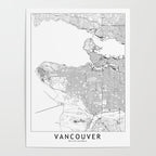 Vancouver White Map Poster Gallery Image 4