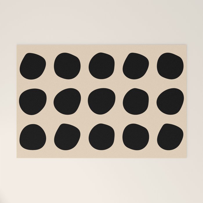 Irregular Polka Dots black and cream Welcome Mat Gallery Image 1