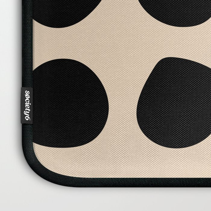 Irregular Polka Dots black and cream Laptop Sleeve Gallery Image 3