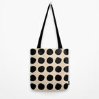 Irregular Polka Dots black and cream Tote Bag Gallery Image 2