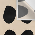 Irregular Polka Dots black and cream Wall Tapestry Gallery Image 3