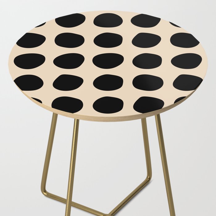 Irregular Polka Dots black and cream Side Table Gallery Image 2