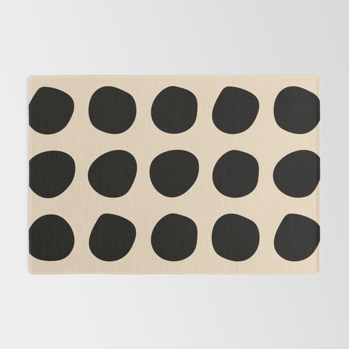 Irregular Polka Dots black and cream Rug Gallery Image 2