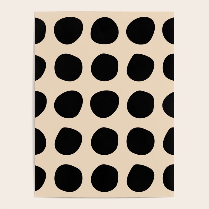 Irregular Polka Dots black and cream Poster Gallery Image 1