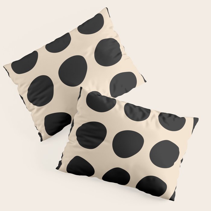 Irregular Polka Dots black and cream Pillow Sham Gallery Image 3