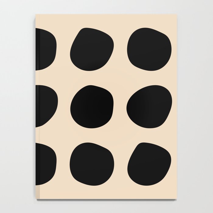 Irregular Polka Dots black and cream Notebook Gallery Image 4