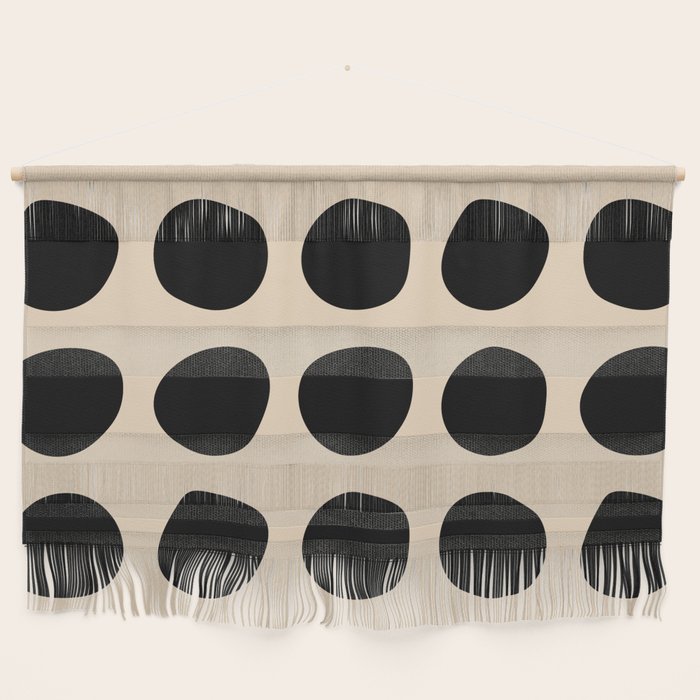 Irregular Polka Dots Black And Cream Wall Hanging Gallery Image 1