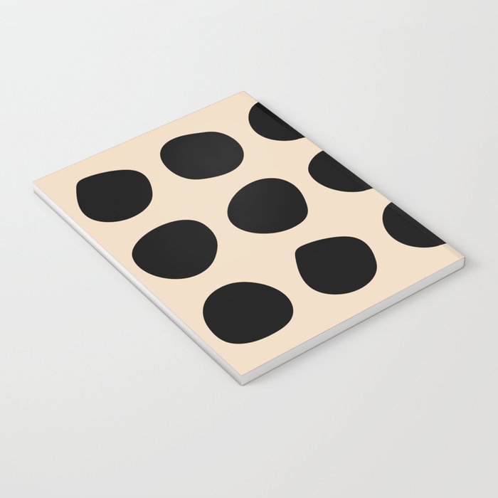 Irregular Polka Dots black and cream Notebook Gallery Image 3