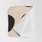 Irregular Polka Dots black and cream Throw Blanket Gallery Image 3