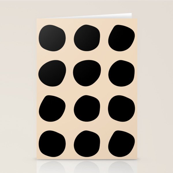 Irregular Polka Dots black and cream Stationery Card Gallery Image 2