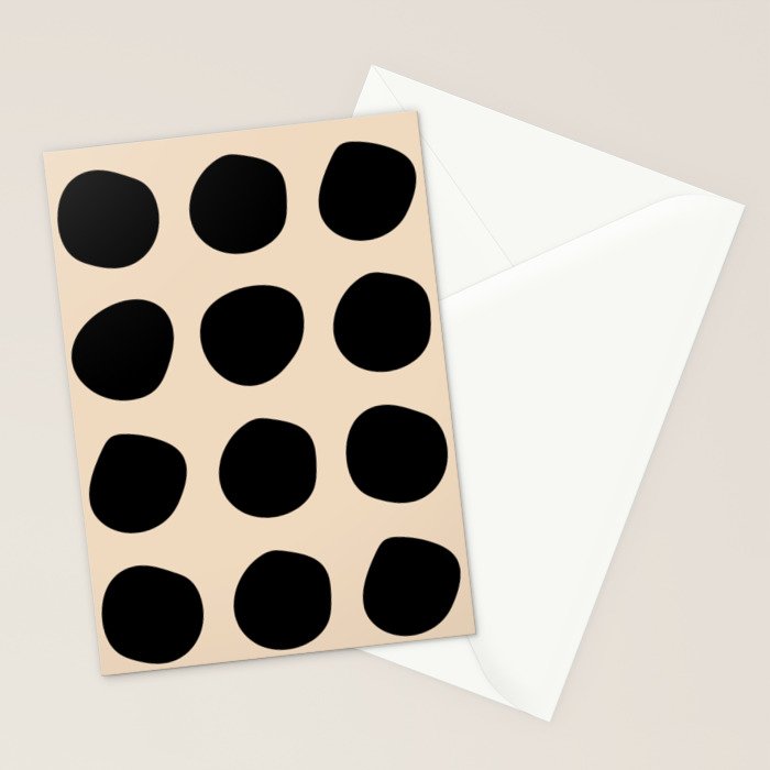 Irregular Polka Dots black and cream Stationery Card Gallery Image 2
