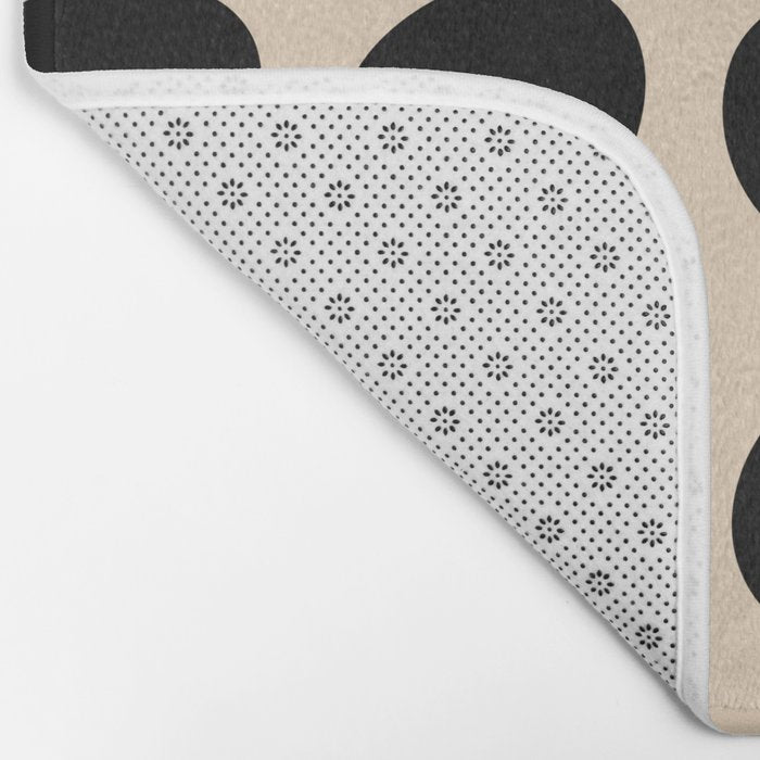 Irregular Polka Dots black and cream Bath Mat Gallery Image 2