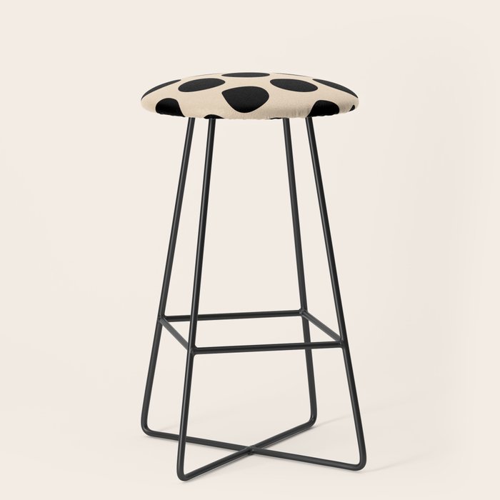 Irregular Polka Dots black and cream Stool Gallery Image 1