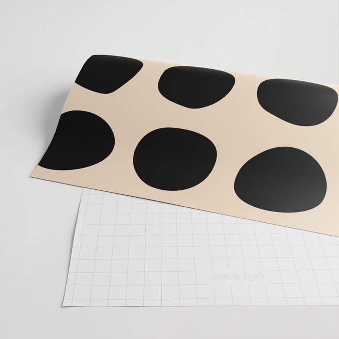 Irregular Polka Dots black and cream Wrapping Paper Gallery Image 2