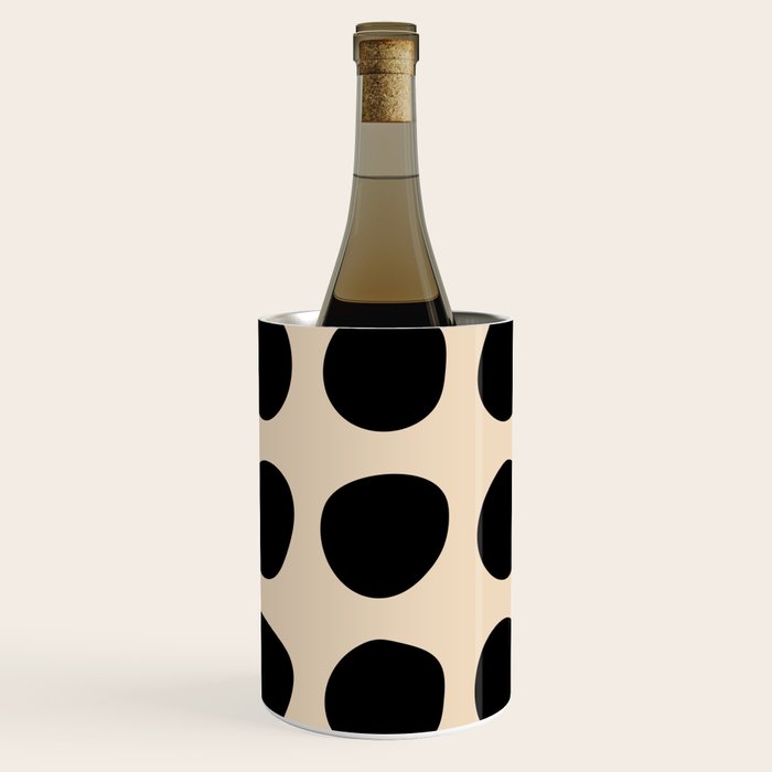 Irregular Polka Dots black and cream Wine Chiller Gallery Image 1