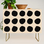 Irregular Polka Dots black and cream Credenza Gallery Image 1