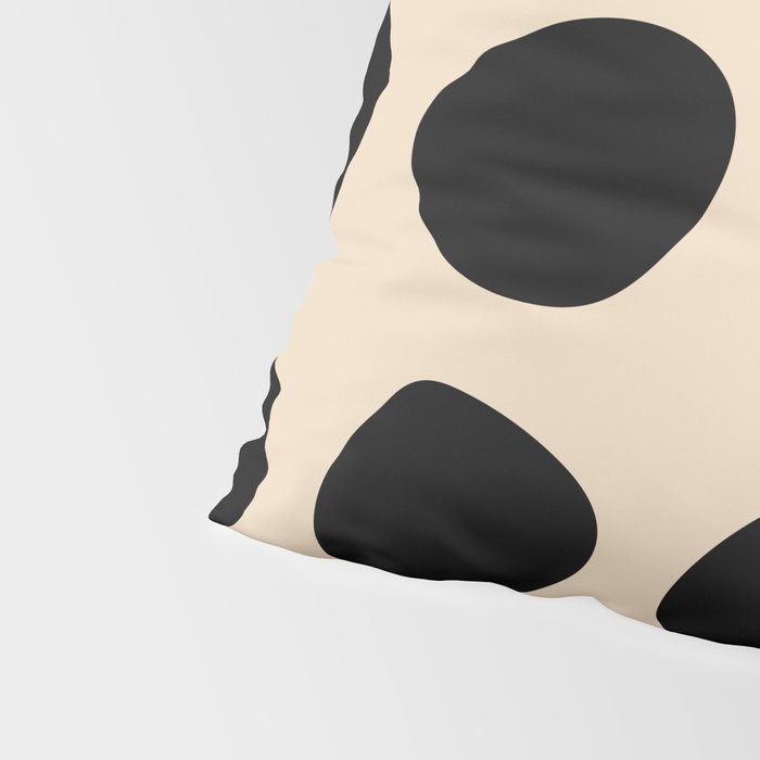 Irregular Polka Dots black and cream Pillow Sham Gallery Image 4
