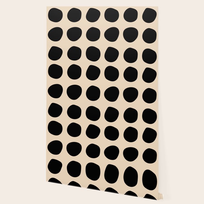 Irregular Polka Dots black and cream Wallpaper Gallery Image 2