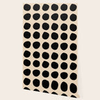 Irregular Polka Dots black and cream Wallpaper Gallery Image 2