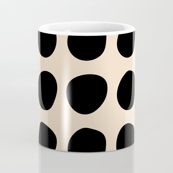 Irregular Polka Dots black and cream Coffee Mug Gallery Image 4