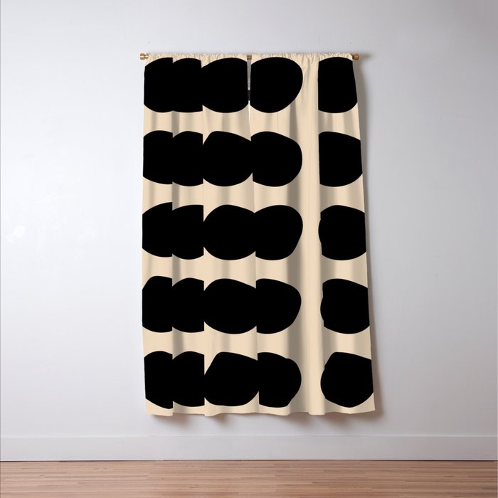 Irregular Polka Dots black and cream Window Curtain Gallery Image 3