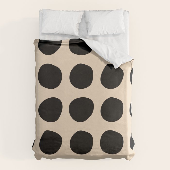 Irregular Polka Dots black and cream Duvet Cover Gallery Image 1