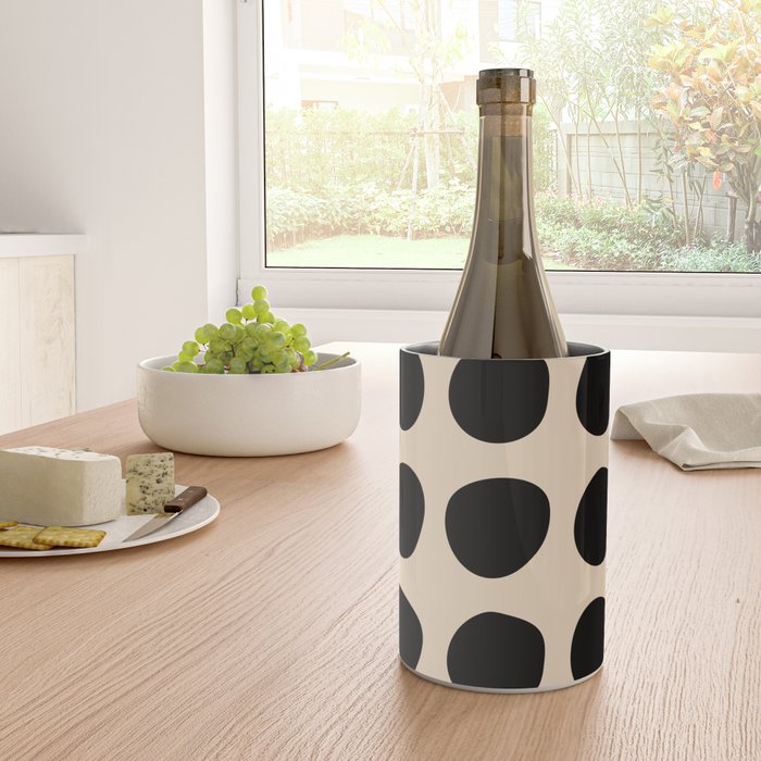 Irregular Polka Dots black and cream Wine Chiller Gallery Image 4