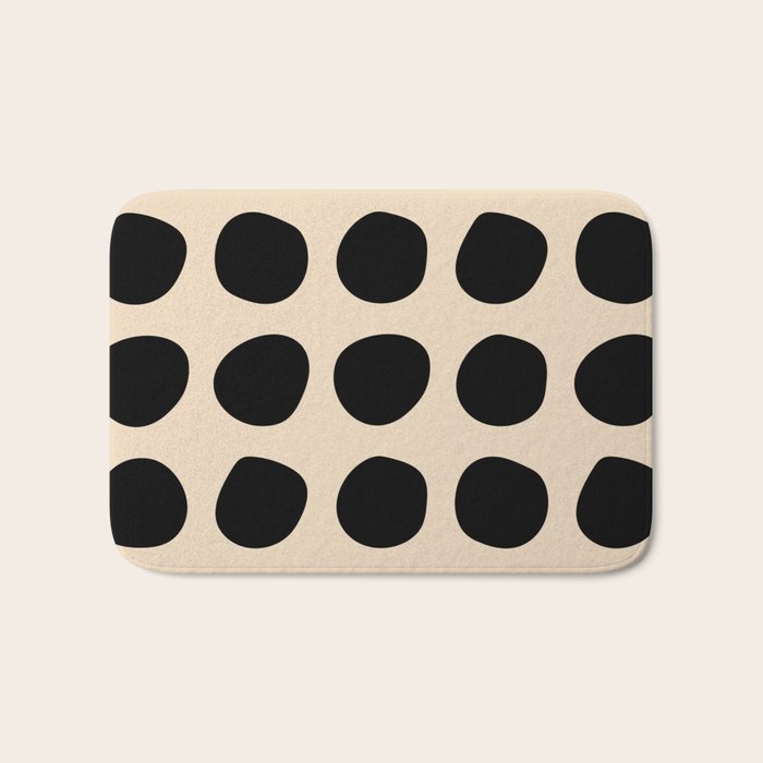 Irregular Polka Dots black and cream Bath Mat Gallery Image 1