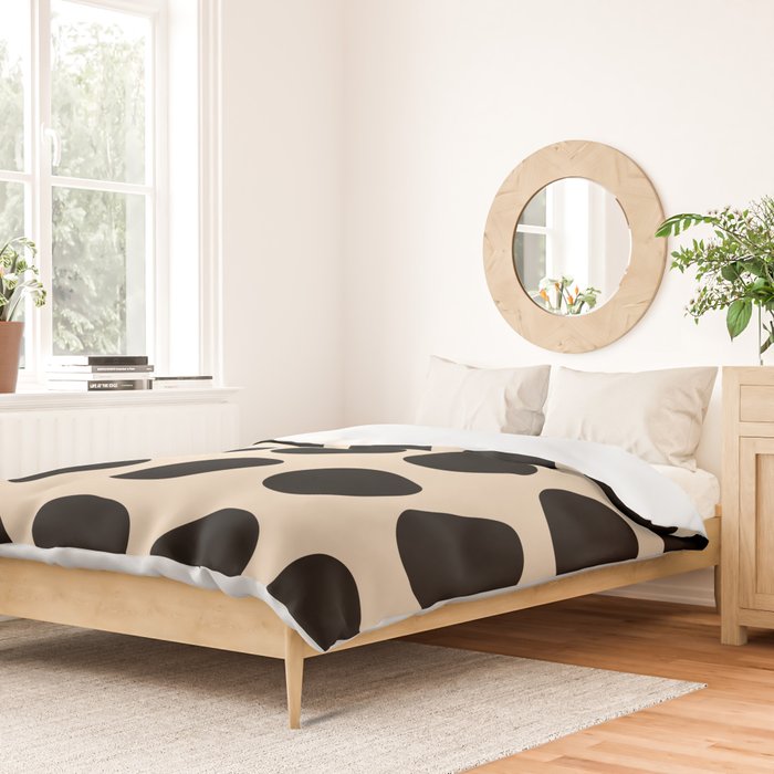 Irregular Polka Dots black and cream Duvet Cover Gallery Image 2
