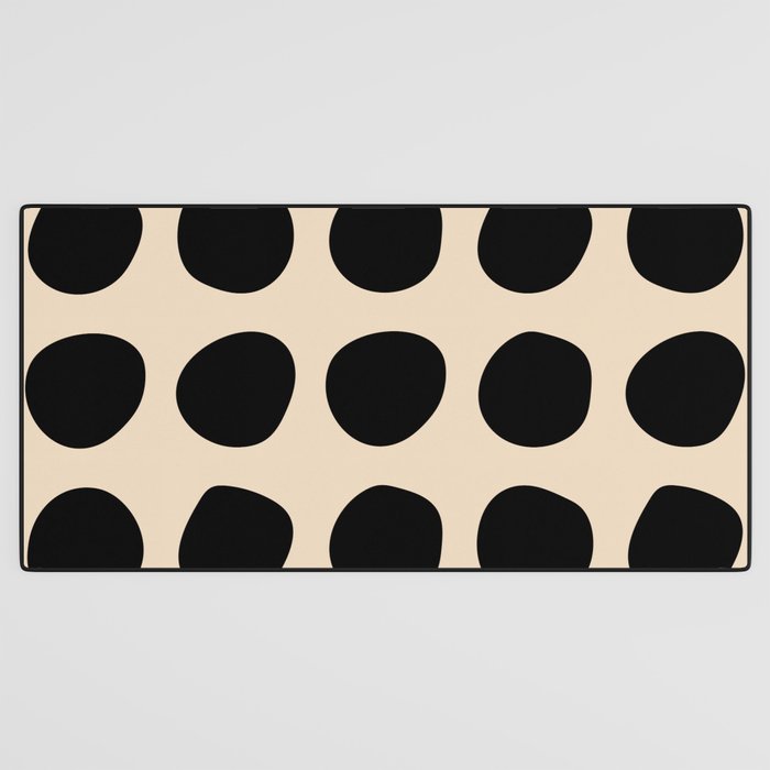 Irregular Polka Dots black and cream Desk Mat Gallery Image 3