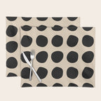 Irregular Polka Dots black and cream Placemat Gallery Image 1
