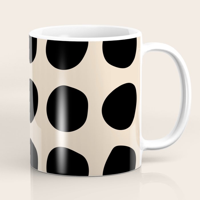 Irregular Polka Dots black and cream Coffee Mug Gallery Image 1