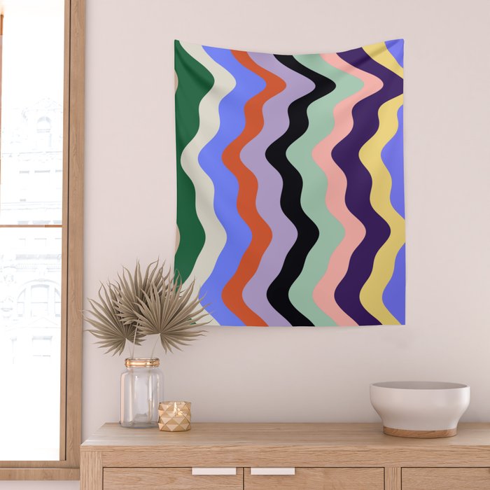 Waves Stripe - Multi Wall Tapestry Gallery Image 2