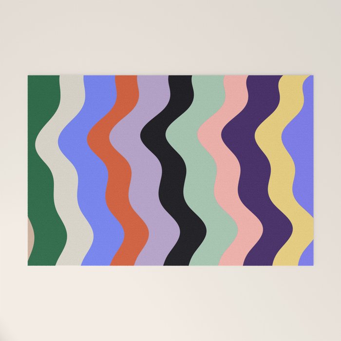 Waves Stripe - Multi Welcome Mat Gallery Image 1