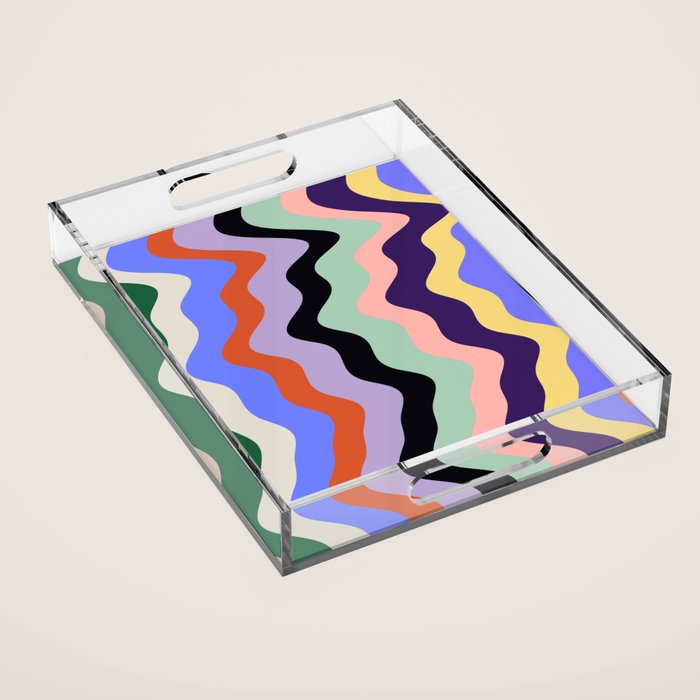 Waves Stripe - Multi Acrylic Tray Gallery Image 1