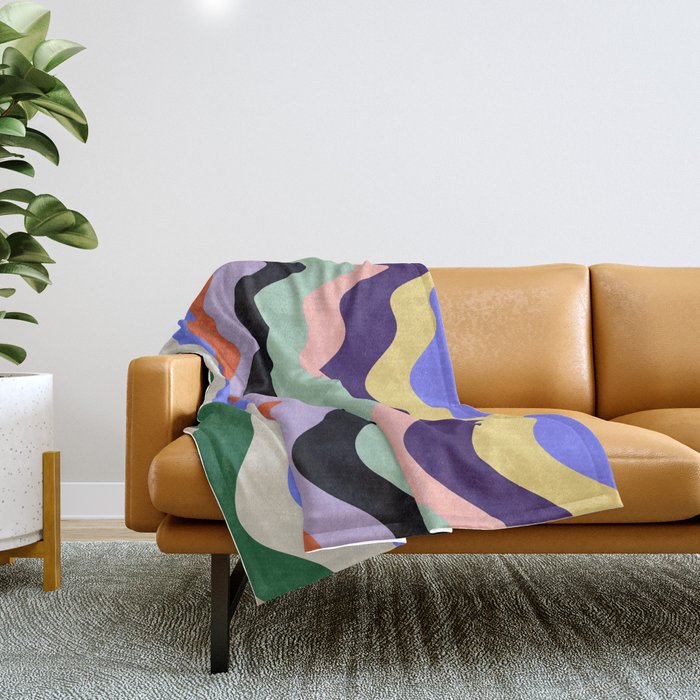 Waves Stripe - Multi Throw Blanket Gallery Image 1