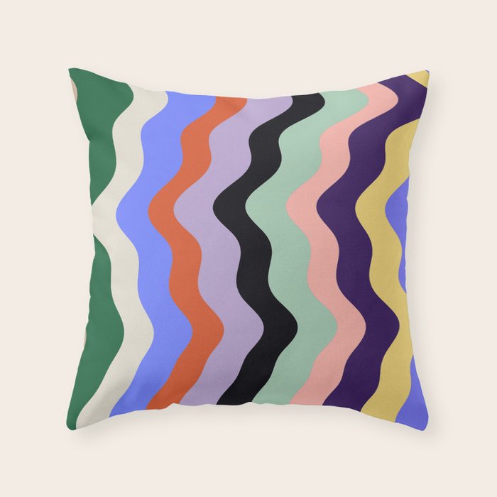 Waves Stripe - Multi Throw Pillow Gallery Image 6