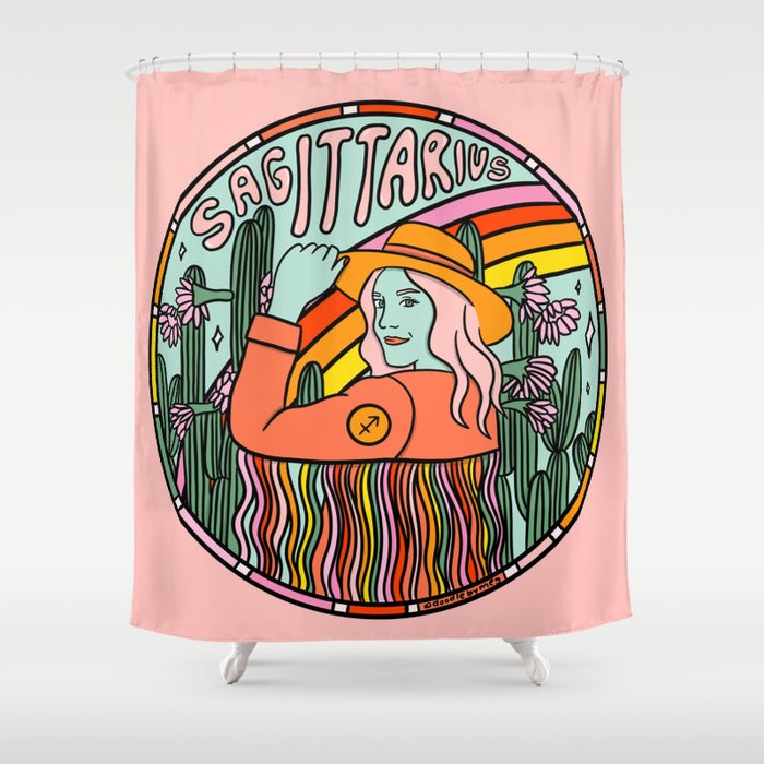 Sagittarius Cowgirl Shower Curtain Gallery Image 1