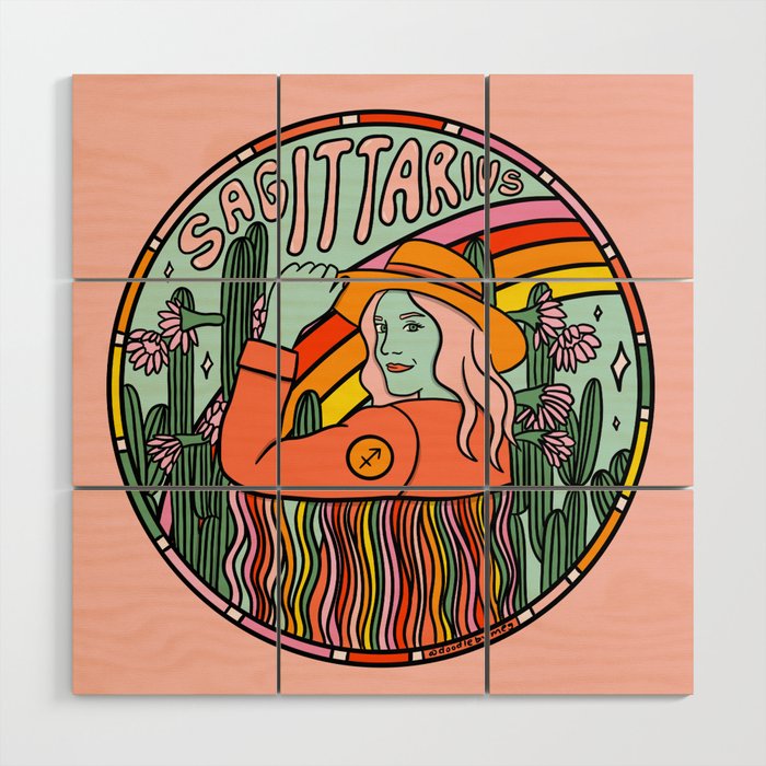 Sagittarius Cowgirl Wood Wall Art Gallery Image 1
