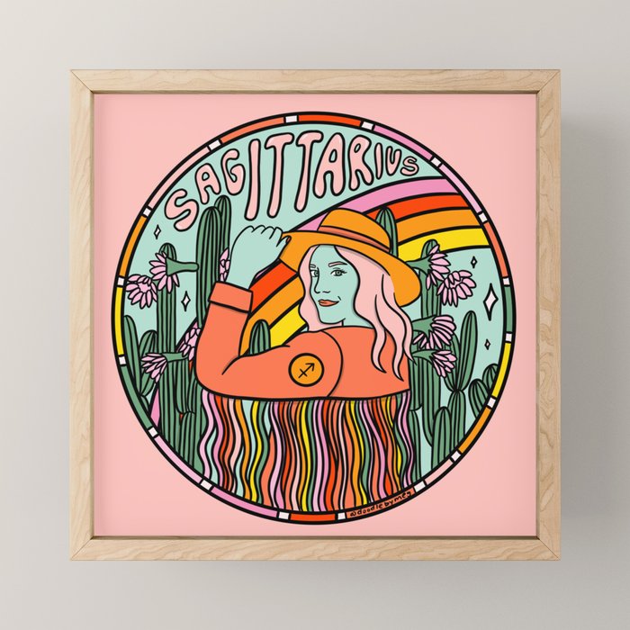 Sagittarius Cowgirl Mini Art Print Gallery Image 1