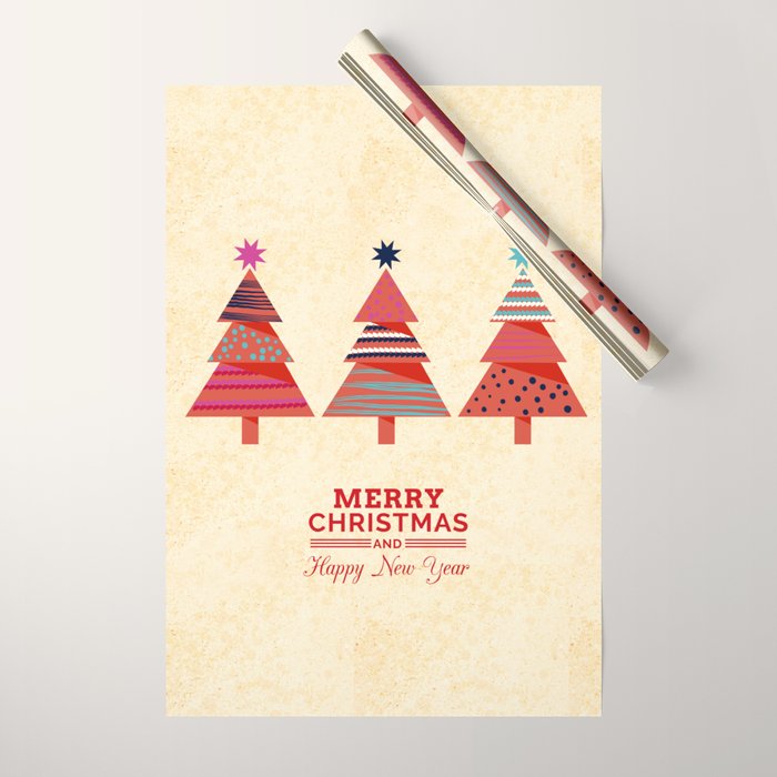 Three Christmas Trees Wrapping Paper Gallery Image 1
