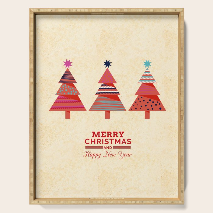 Three Christmas Trees Serving Tray Gallery Image 1