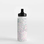Festive, Floral Prints, Pink and Green, Modern Print Art Water Bottle Gallery Image 2