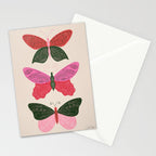 Tattooed Butterflies - Pink & Green Stationery Card Gallery Image 2