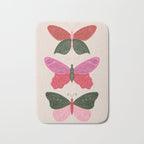 Tattooed Butterflies - Pink & Green Bath Mat Gallery Image 1