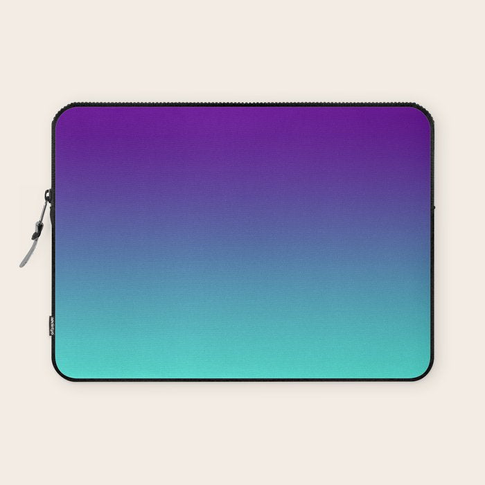 Violet Purple and Turquoise Ombre Laptop Sleeve Gallery Image 1