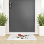 Christmas Red Cardinal Bird and Pine Watercolor Welcome Mat Gallery Image 3
