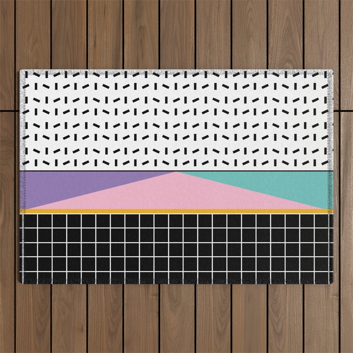 Memphis pattern 133 - 80s / 90s Retro Outdoor Rug Gallery Image 1