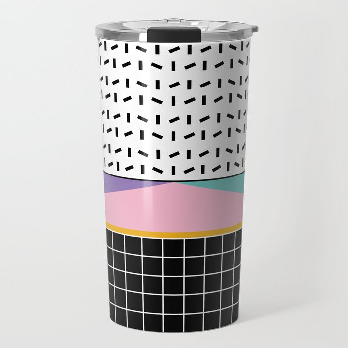 Memphis pattern 133 - 80s / 90s Retro Travel Mug Gallery Image 1